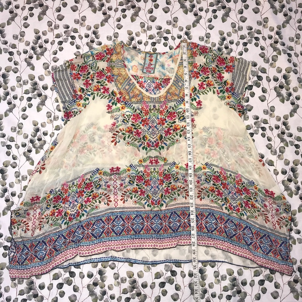 Johnny Was Trends Short Sleeve Printed Top - Picture 3 of 7